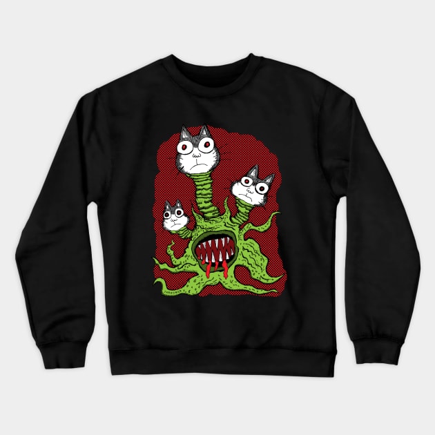 Kitty Monster Crewneck Sweatshirt by jarhumor